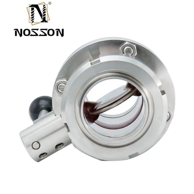 Hydraulic Sanitary Butterfly Valve 304 316L Stainless Steel One Side Weld Thread High Temperature Media ISO9001 Certified
