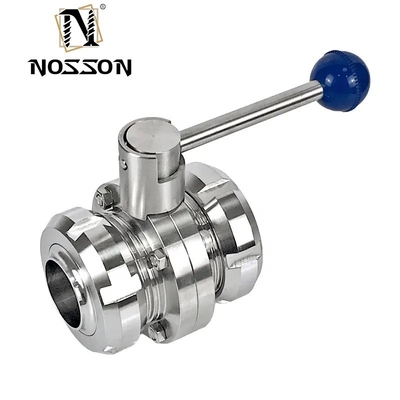 Hydraulic Sanitary Butterfly Valve 304 316L Stainless Steel One Side Weld Thread High Temperature Media ISO9001 Certified