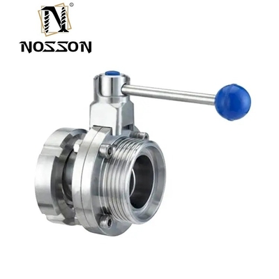 Hydraulic Sanitary Butterfly Valve 304 316L Stainless Steel One Side Weld Thread High Temperature Media ISO9001 Certified