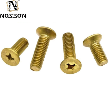 Flat Head Style M2-M8 Brass Phillips Countersunk Machine Screws with Excellent Durability and Plain Finish