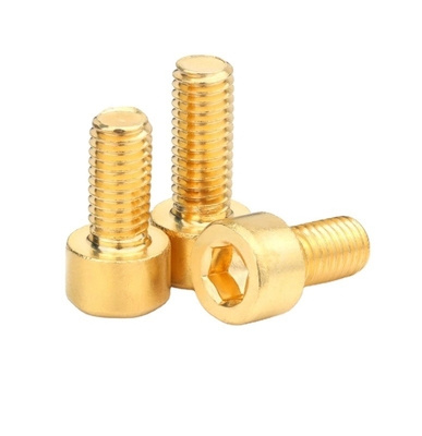 Highly Durable Custom Threads Brass Micro Hexagon Socket Head Screw with Plain Finish and ROUND Head Style