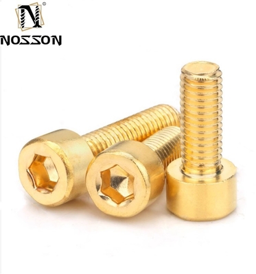 Highly Durable Custom Threads Brass Micro Hexagon Socket Head Screw with Plain Finish and ROUND Head Style