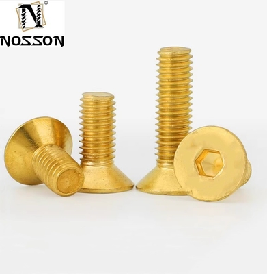 ZINC Finish Sliver M2 M2.5 M3 M4 M5 M6 Stainless Steel 304 brass h62 Hex Socket Flat Countersunk Head Screw DIN Standard