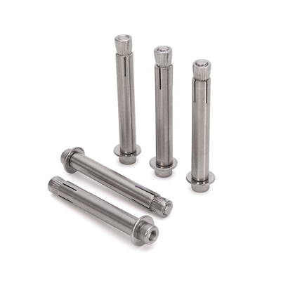Bright Finish SS304 Hexagon Built-in Sleeve Expansion Screw for Concrete Anchor Installation Longer Life TiCN Coating