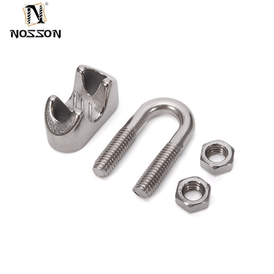 Customized 10mm Metric Size DIN 741 Forged Wire Rope Clamp for Polished Stainless Steel Marine Rigging Assemblies in General Industry