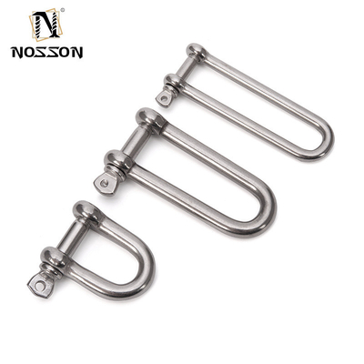 High Polished Surface Stainless Steel Long Dee Shackle for Metric Measurement System in Rigging Hardware