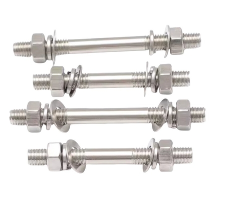 Extended Double Head Bolt Threaded Rod System of Measurement Stainless Steel Wall Threading Screw and Nut Set M6 M8 M16