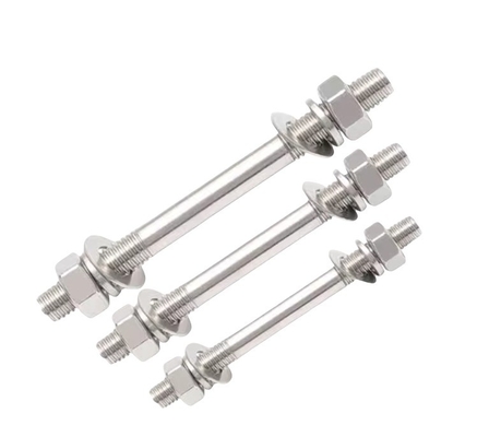 Extended Double Head Bolt Threaded Rod System of Measurement Stainless Steel Wall Threading Screw and Nut Set M6 M8 M16