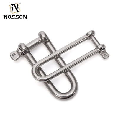 DEE SHACKLES Silver 316 Stainless Steel Long D Shackle for Marine and Heavy Industry Rigging M 4 M 16 Oil Gas Industry Standard Heavy Duty Design