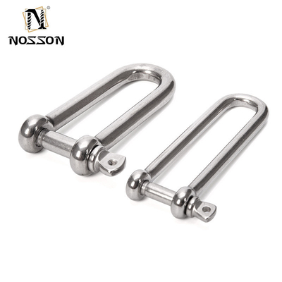 DEE SHACKLES Silver 316 Stainless Steel Long D Shackle for Marine and Heavy Industry Rigging M 4 M 16 Oil Gas Industry Standard Heavy Duty Design