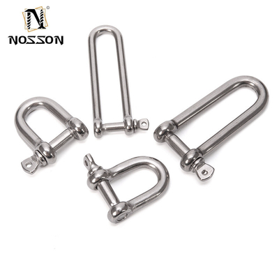 DEE SHACKLES Silver 316 Stainless Steel Long D Shackle for Marine and Heavy Industry Rigging M 4 M 16 Oil Gas Industry Standard Heavy Duty Design