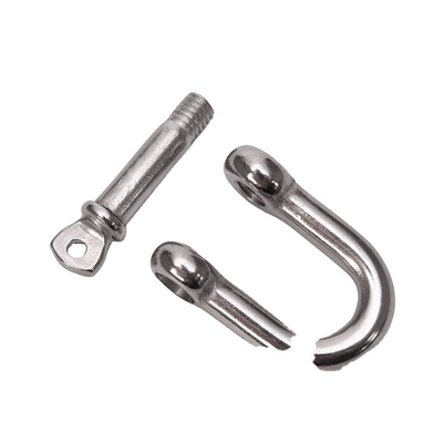 Polished Silver D Shackle for Heavy-Duty Applications in Stainless Steel 304/316 M4-M16 with Finish and Screw Collar Pin