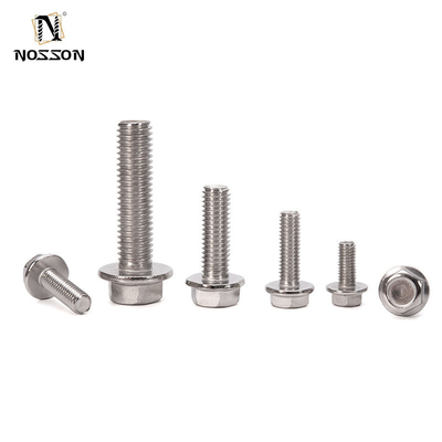 Grade A2-70/A4-80 Stainless Steel Hex Flange Bolt M6 M7 M8 M10 M12 M14 M24 for Heavy Machinery and Construction Projects
