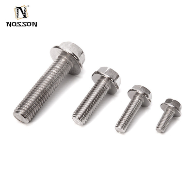 Grade A2-70/A4-80 Stainless Steel Hex Flange Bolt M6 M7 M8 M10 M12 M14 M24 for Heavy Machinery and Construction Projects