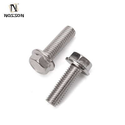 Grade Carriage Bolts Sliver Stainless Steel Hexagon Flange Head Fully Threaded for Fixing and Grade A2-70/A4-80/304/316
