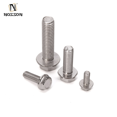 Durable DIN Standard 304 Stainless Steel Anti Slip Toothed Flange Screw with External Hexagonal Washer Bolt Plain Finish