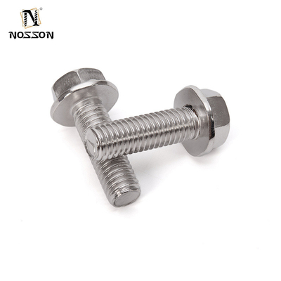 Durable DIN Standard 304 Stainless Steel Anti Slip Toothed Flange Screw with External Hexagonal Washer Bolt Plain Finish