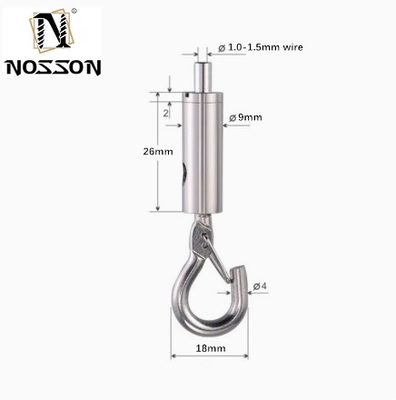 Metric Measurement System Zinc Finish Ceiling Hang Buckle with J-Iron Nickel-Plated Steel Wire and Thread Security Hook