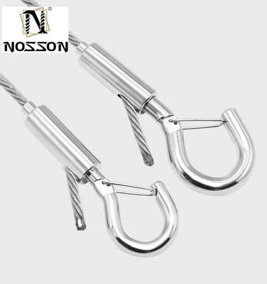 OEM Customized 4.6mm-12mm Wire Rope Lock Head Pendant Light Panel Light Pendant Hook with Safety Buckle and Spring Hooks
