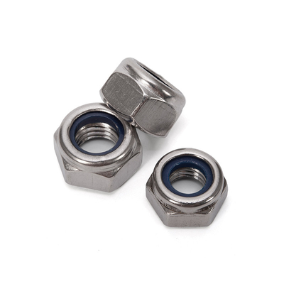 Alloy Steel Imperial Measurement System M4 Nylon Lock Nut with Metal Self-Locking Design and 304 Stainless Steel Material
