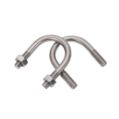 Plain Finish U Bolt Pipe Clamp With Nuts for M3 M4 M5 M6 M8 M10 M12 M16 M20 Pipes Hot Dip Galvanized Steel