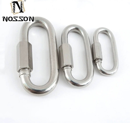 3/8 Inch Quick Link Carabiners Highly Polished Stainless Steel Oval Locking Carabiners Heavy Duty Chain Link Connector