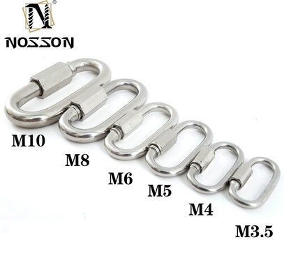 ZINC 304 316 Stainless Steel Square-Shaped Threaded Quick Connecting Links with Black Oxide Finish and Highly Polished