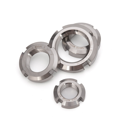 Metric Measurement System 304 Stainless Steel Round Lock Coupling Knurled Slotted Hex Flange Nut for Automotive Industry