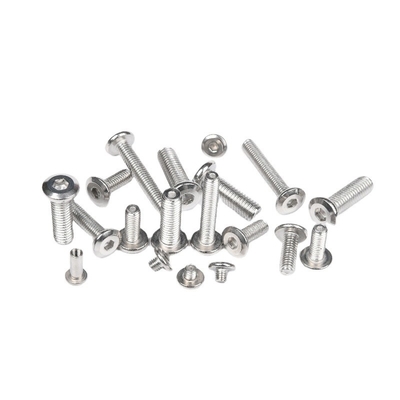 Stainless Steel Furniture Screw with Bevel Corner Chamfer Flat Round Head Hexagon Socket M1.6 M2 M2.5 M3 M4 M5 M6 M8 M10 M12 M14 M16 M20
