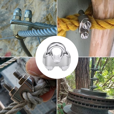 Customized Support for Heavy Industry Rigging JIS Standard Double Pipe Clamps Galvanized Malleable Wire Rope Cable Clip