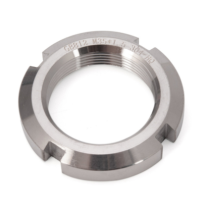 Imperial Measurement System Slotted Round Nuts Galvanized Finish Stainless Steel SS314 and SS306 Customized Size