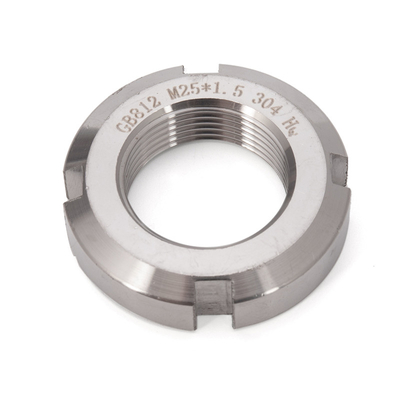 Imperial Measurement System Slotted Round Nuts Galvanized Finish Stainless Steel SS314 and SS306 Customized Size