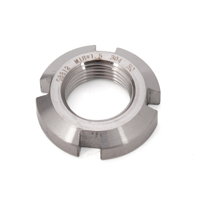 Imperial Measurement System Slotted Round Nuts Galvanized Finish Stainless Steel SS314 and SS306 Customized Size