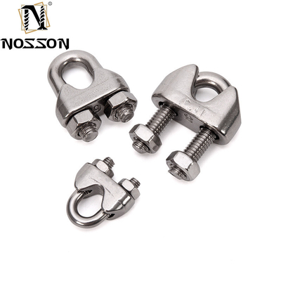 ANSI/ASME Standard SS304 SS316 Saddle Wire Rope Cable Clip Clamp With U Bolt Metric Measurement System Rigging Hardware