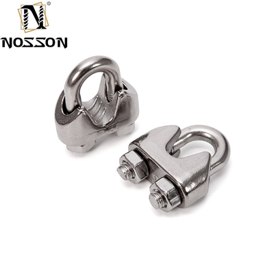 ANSI/ASME Standard SS304 SS316 Saddle Wire Rope Cable Clip Clamp With U Bolt Metric Measurement System Rigging Hardware