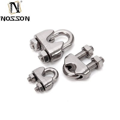 ANSI/ASME Standard SS304 SS316 Saddle Wire Rope Cable Clip Clamp With U Bolt Metric Measurement System Rigging Hardware