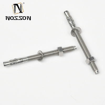 DIN Standard Silver Heavy Duty Wedge Type Expansion Anchor Through Bolts M6 x 60 for Strong Fixing in Heavy-Duty Settings