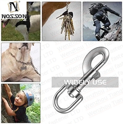 Zinc Finish Stainless Steel Machined Swaged Swivel Eye Trigger Snap Hook for 14mm Bolts and Heavy-Duty Rigging Heavy-Duty