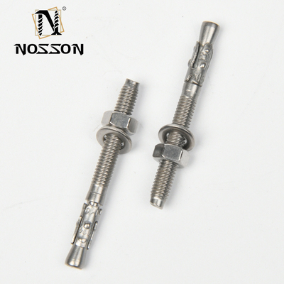 DIN Standard Silver Heavy Duty Wedge Type Expansion Anchor Through Bolts M6 x 60 for Strong Fixing in Heavy-Duty Settings