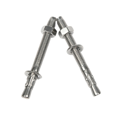 DIN Standard Silver Zinc Plated Galvanized Steel Wedge Anchor Bolts M8 M10 M12 M14 M16 M20 M24 with Passivation Finish
