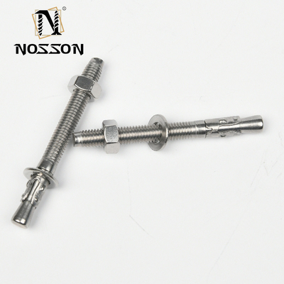 DIN Standard Silver Zinc Plated Galvanized Steel Wedge Anchor Bolts M8 M10 M12 M14 M16 M20 M24 with Passivation Finish