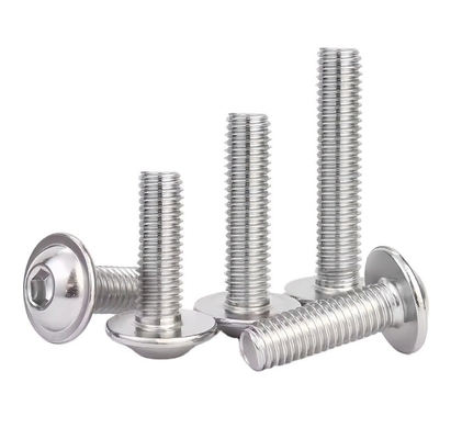 304 Stainless Steel Hex Hexagon Socket Round Button Flange Head Screw Bolt with Washer Collar Plain Finish ISO Certified