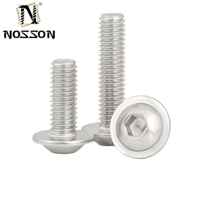 Flat Head ZINC Finish INCH Measurement System Stainless Steel 304 Hexagon Socket Head Flange Button Head Screw with GB Standard