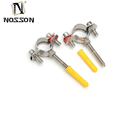 16-300mm Pipes Standard Stainless Steel Pipe Hangers with 2 Screws Ring and Rubber