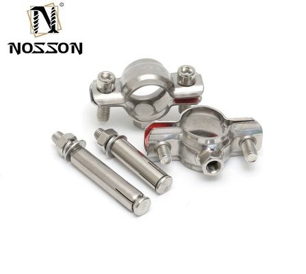 Fixed ANSI/ASME Standard Gas and Cable Pipeline Bracket Stainless Steel 201/304 Inner Thread Pipe Support Clamp with Nut