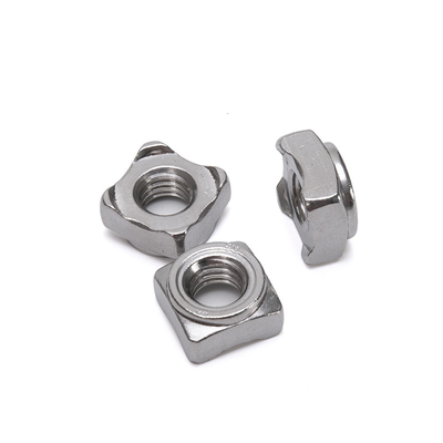 Metric M6 Carbon Steel ANSI/ASME Standard DIN928 Square Weld Nut for Spot Welding Customized Plain Finish Customized