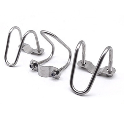 Stainless Steel 304 316 Double U-Shaped Pipe Clamp for M3 M4 M5 M6 M8 M10 M12 M16 M20 Pipes JIS Standard Plain Finish