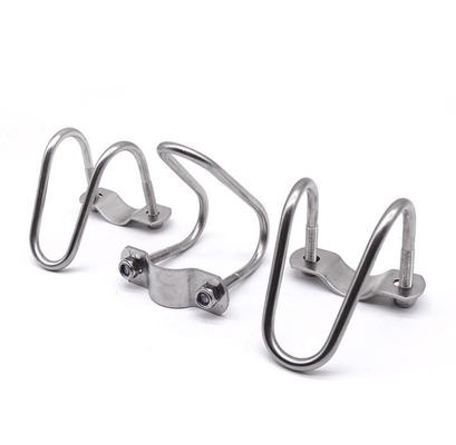 Stainless Steel 304 316 Double U-Shaped Pipe Clamp for M3 M4 M5 M6 M8 M10 M12 M16 M20 Pipes JIS Standard Plain Finish