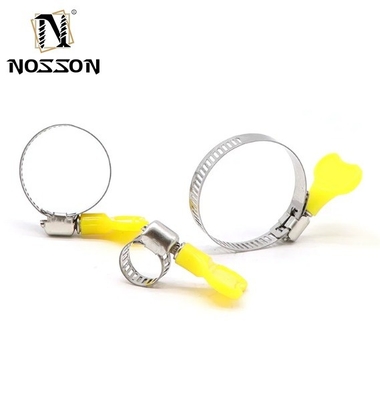 JIS Standard Gas Radiator Hose Clip Clamps with Butterfly Handle Plain Surface Durable Material Metric Measurement System