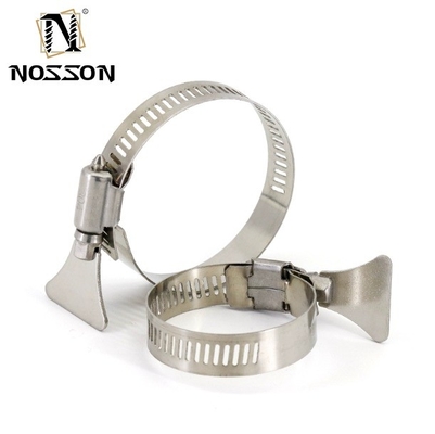 JIS Standard Gas Radiator Hose Clip Clamps with Butterfly Handle Plain Surface Durable Material Metric Measurement System